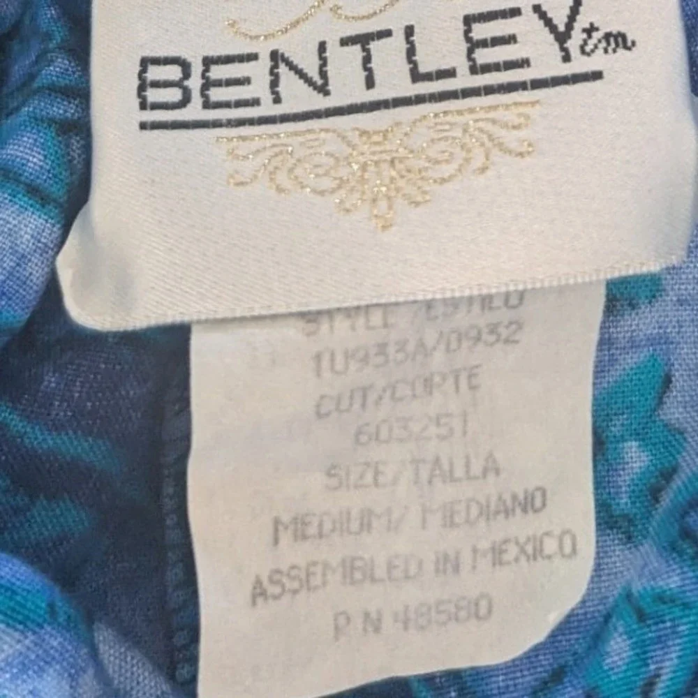 Vtg 90s Shorts & Layered Top Set Blue Tropical Floral Print Sz M Art Teacher